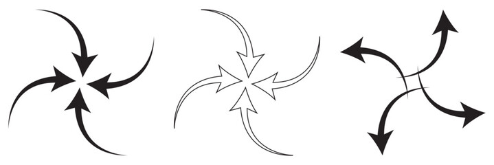 Inward arrow icon vector. Four Arrows icon sign symbol vector. Arrow pointing center vector icon illustration isolated on white background ©  ICON TOPPER