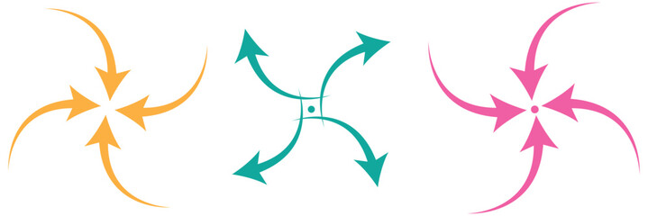 Arrows outward and arrow inward icon symbol vector illustration. ©  ICON TOPPER