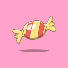 Cute Sweet Candy. Vector Cartoon Illustration Icon.