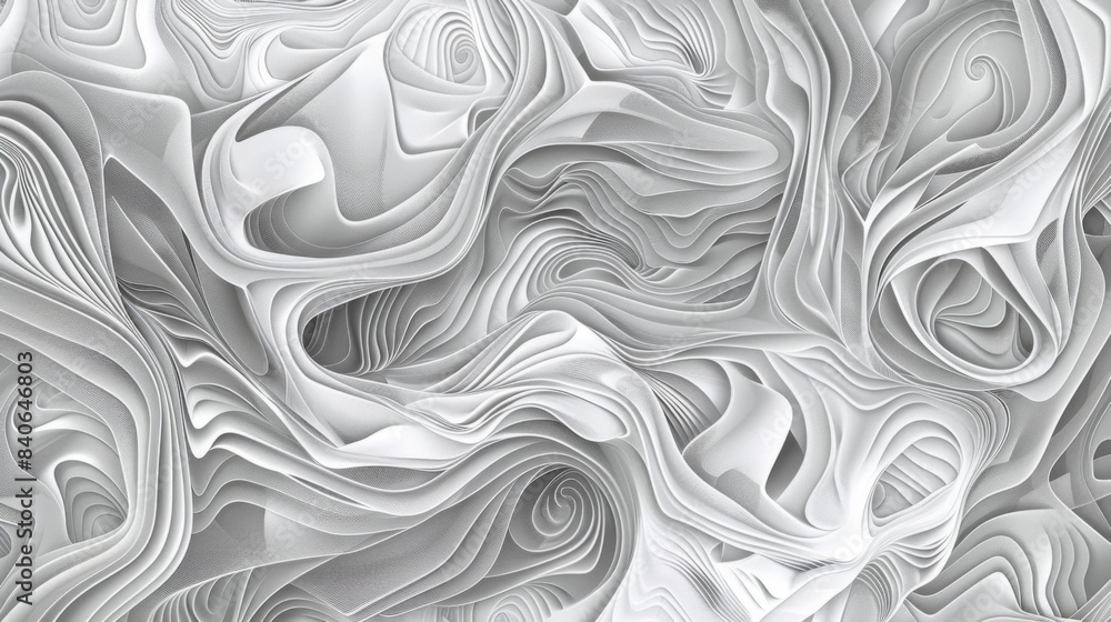 Poster a monochromatic abstract background with intricate line art patterns in shades of grey. the detailed