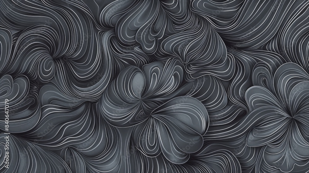 Leinwandbilder a monochromatic abstract background with intricate line art patterns in shades of grey. the detailed