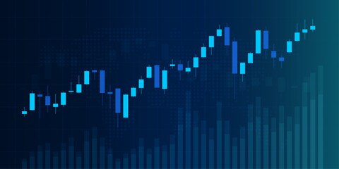 Stock market graph background. Concept of business investment. Stock future trading.Trend of graph.Economy vector design