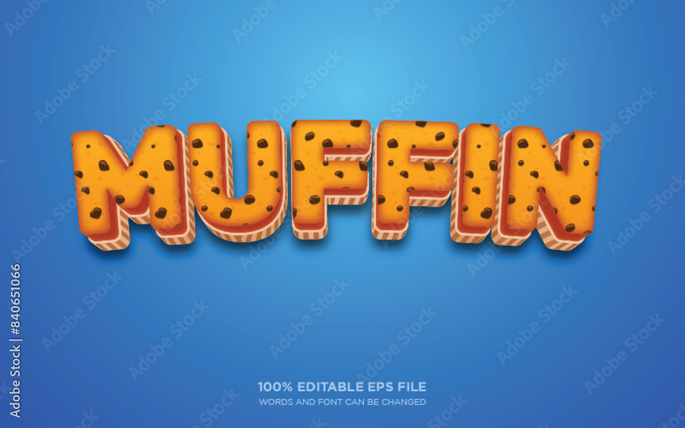 Poster muffin 3d editable text style effect