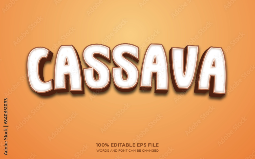 Poster cassava 3d editable text style effect