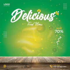 food social media post template