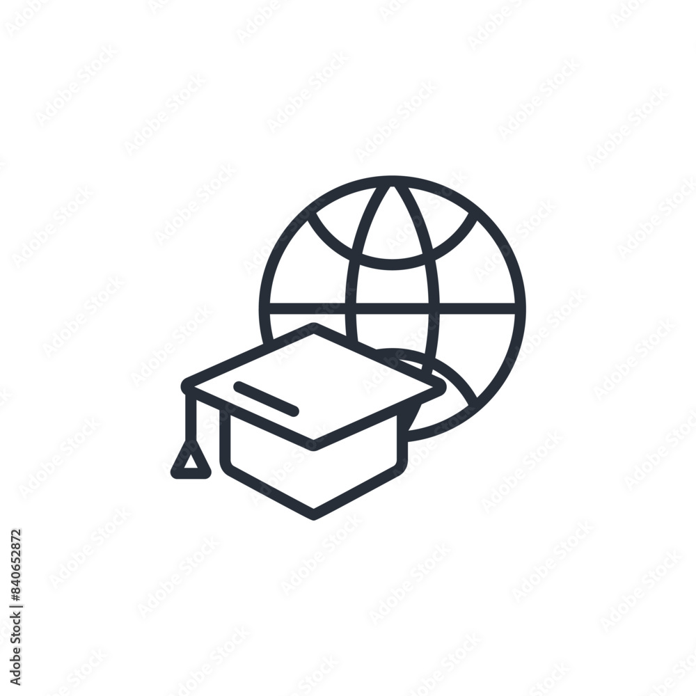 Poster e-learning icon. vector.editable stroke.linear style sign for use web design,logo.symbol illustratio