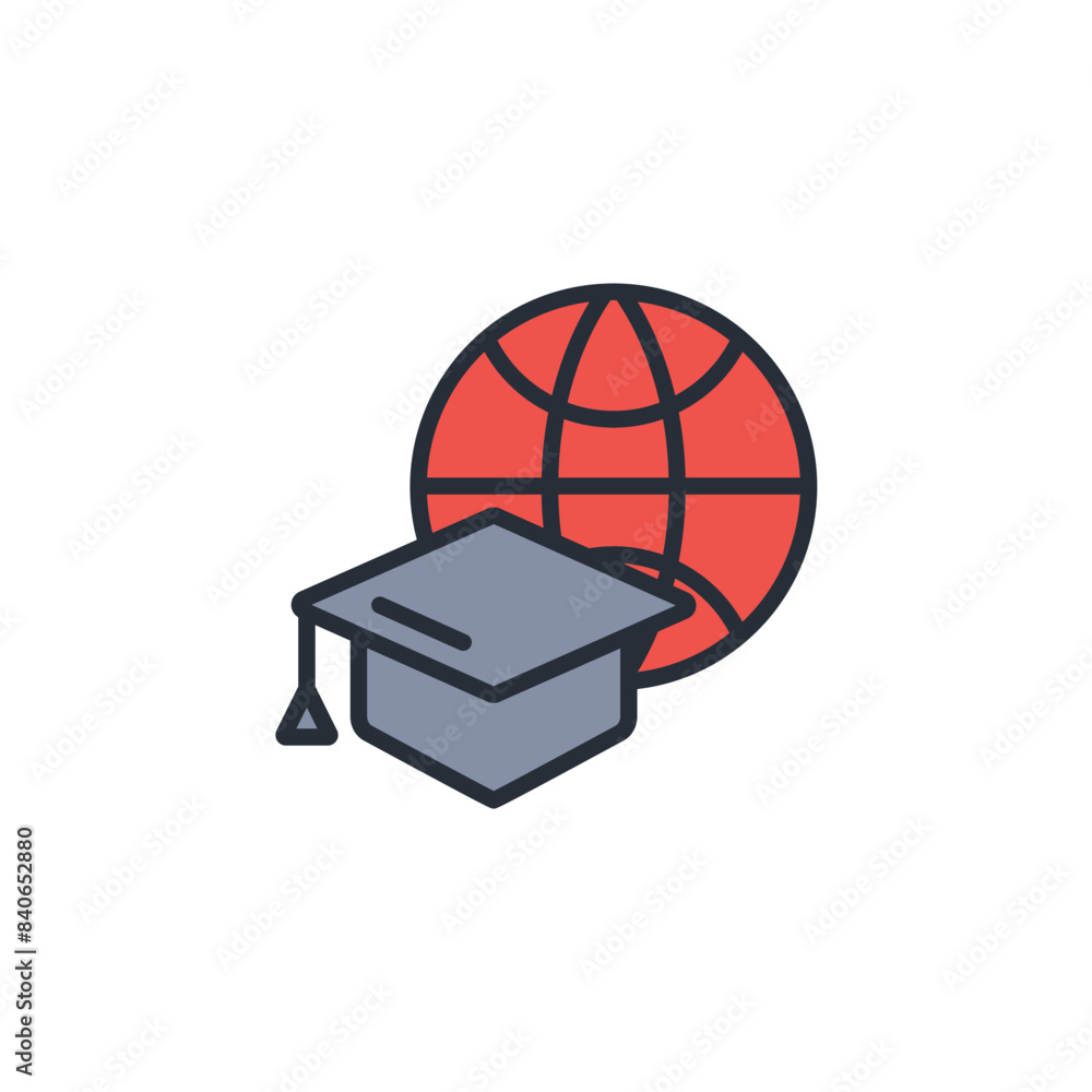 Poster e-learning icon. vector.editable stroke.linear style sign for use web design,logo.symbol illustratio