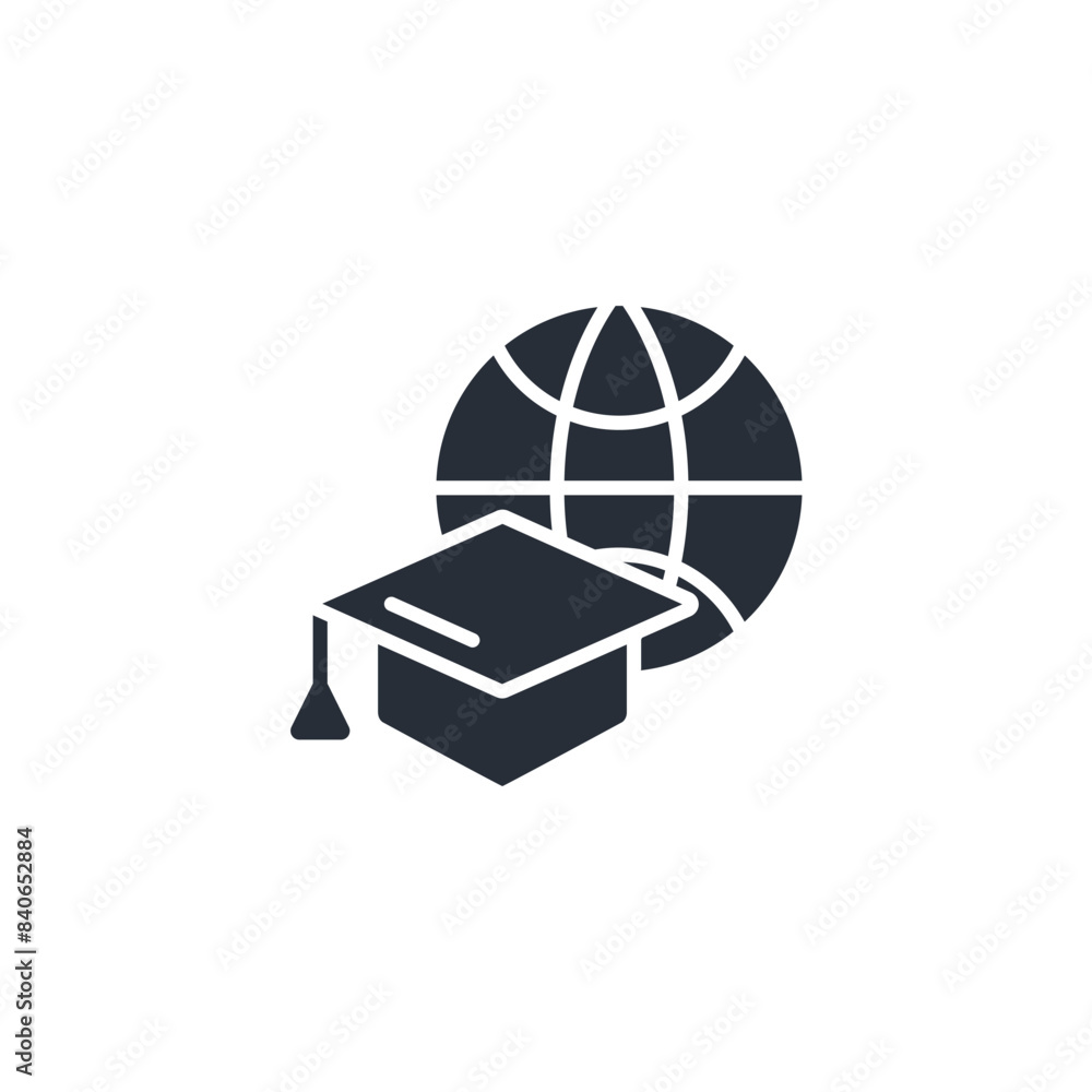 Poster e-learning icon. vector.editable stroke.linear style sign for use web design,logo.symbol illustratio