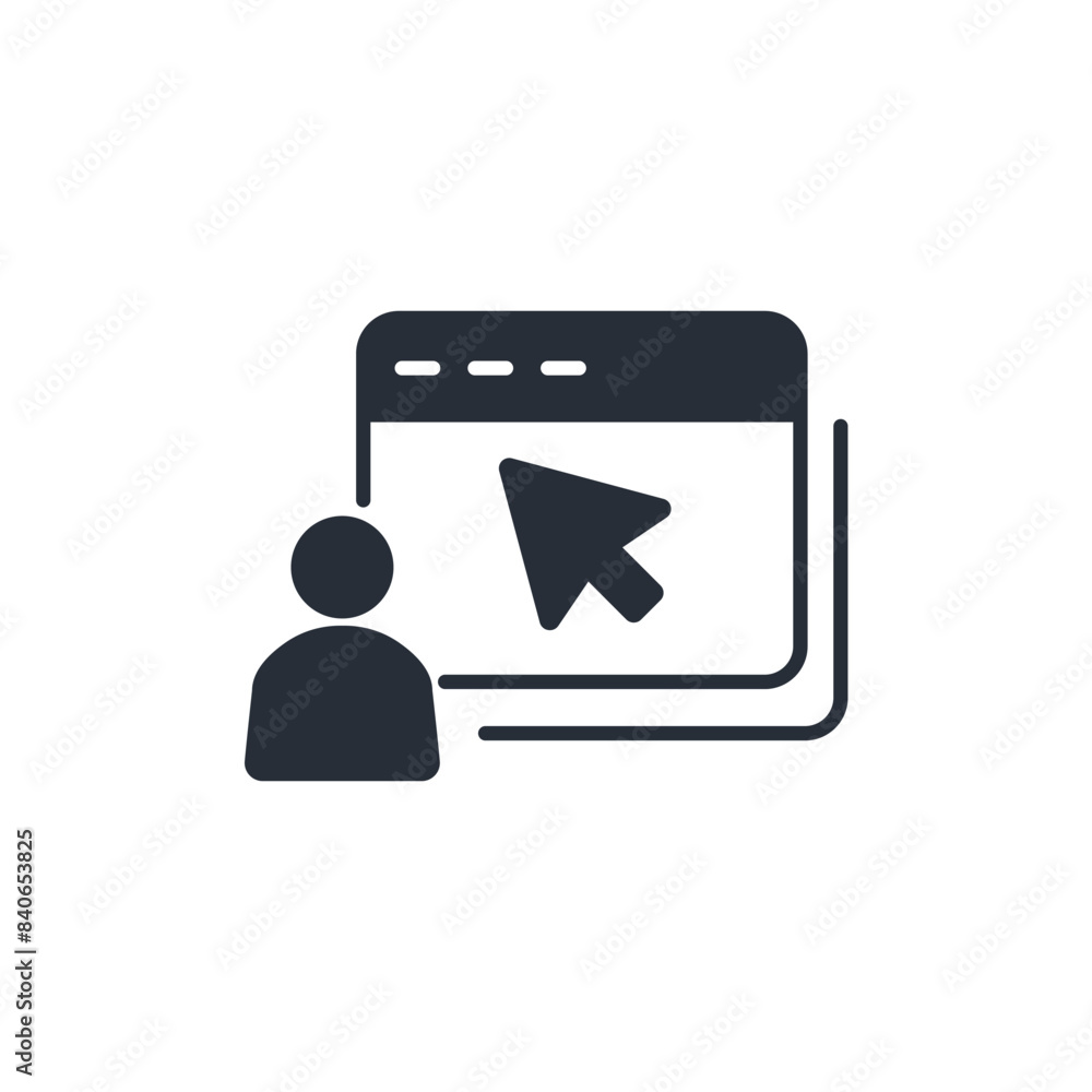 Poster online class icon. vector.editable stroke.linear style sign for use web design,logo.symbol illustrat