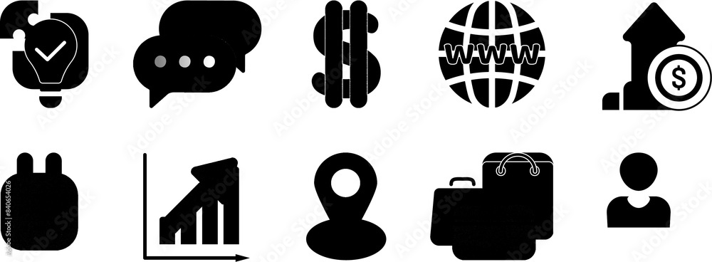 Poster transparent frosted glass morphism icons with neon gradient. 3d glassmorphism ui icon set of busines