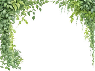 PNG Tropical creeper border hanging on transparent backgroun