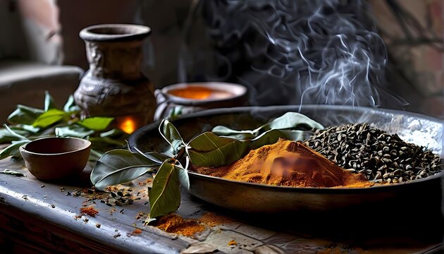 Tonights string of three things largely influenced by freshly cooked spices, Ai generated