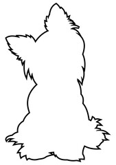 Yorkie Outline Silhouette Graphic Design