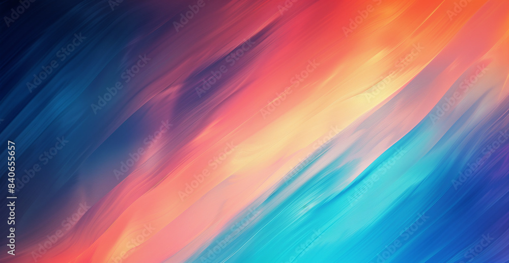 Aufkleber abstract background with colourful lines and blurred edges, gradient from light blue to orange and r