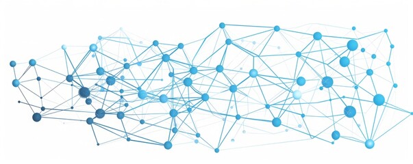 Obraz premium Dots connected with lines on white background. Information technology concept.