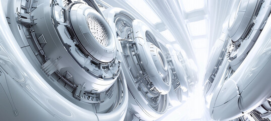 Illuminating White Space: Abstract Futuristic Background Concept