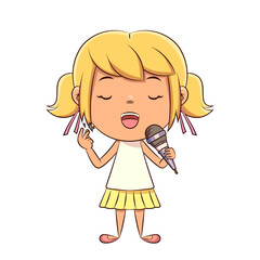 Girl singing snapping fingers, child, microphone