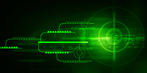 Obraz premium 2d illustration Abstract futuristic electronic circuit technology background
