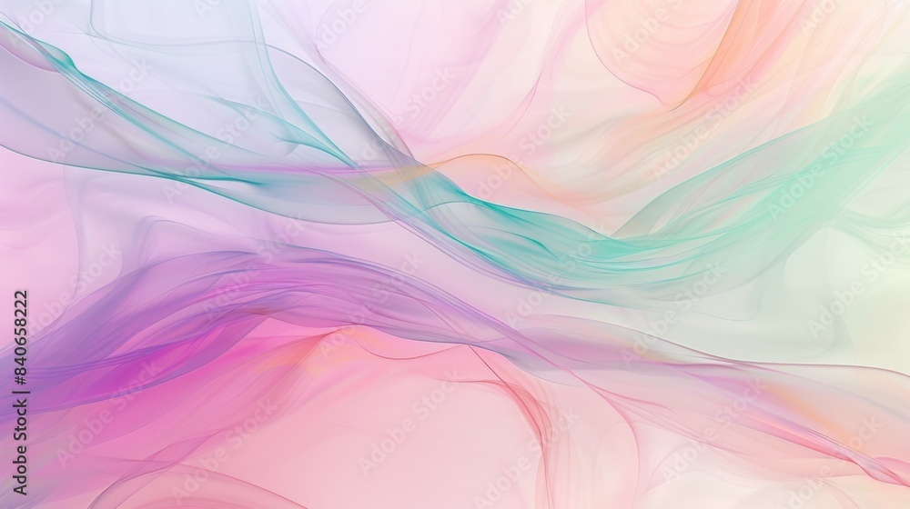 Leinwandbilder a soft, pastel-colored abstract background with flowing lines and curves in shades of pink, lavender