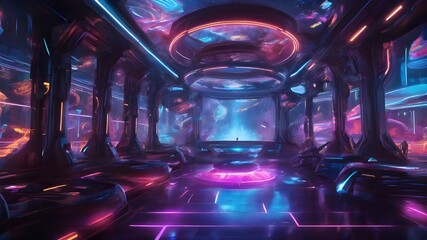 sci-fi holograms and neon lights merge to create a breathtaking display of art and technology.