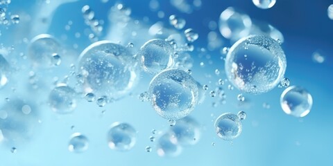 A collection of bubbles suspended in mid-air