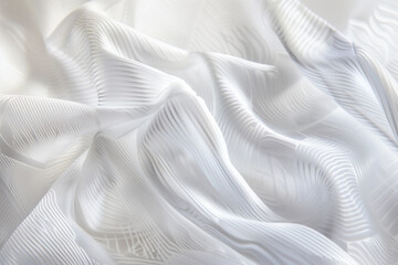 Futuristic White Gradient Textiles with Modern Aesthetic