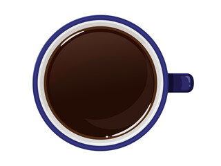 真上から見たコーヒーのイラスト_紺