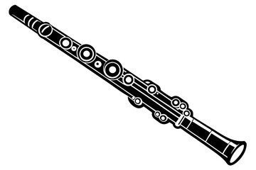  aria flute silhouette vector illustration