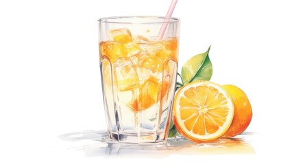 A glass of orange juice sits next to an orange, ready for a refreshing drink