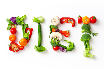 Fresh Nutrition: DIET Spelled with Colorful Veggies