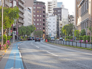 東京都心の道路風景。明治通り。