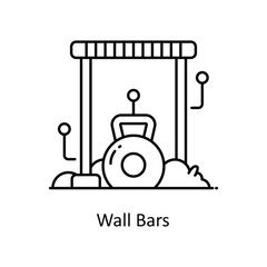 Wall Bars vector outline icon style illustration. Symbol on White background EPS 10 File