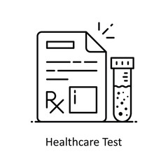 Healthcare Test vector outline icon style illustration. Symbol on White background EPS 10 File