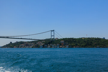 Fototapeta premium Sea views of the Bosphorus. Large bridges near the city of Istanbul.