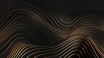 Abstract golden waves flow smoothly across a dark backdrop, representing luxury and fluid motion.