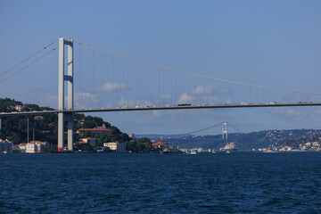 Fototapeta premium Sea views of the Bosphorus. Large bridges near the city of Istanbul.