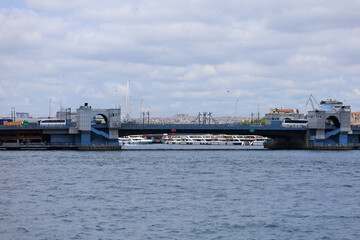 Fototapeta premium Sea views of the Bosphorus. Large bridges near the city of Istanbul.