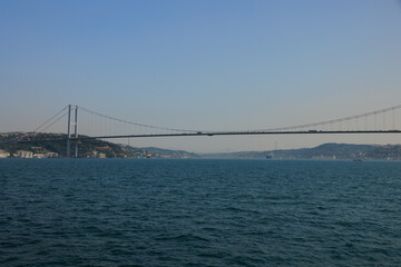 Fototapeta premium Sea views of the Bosphorus. Large bridges near the city of Istanbul.