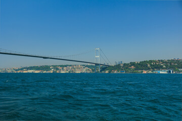 Fototapeta premium Sea views of the Bosphorus. Large bridges near the city of Istanbul.