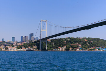 Fototapeta premium Sea views of the Bosphorus. Large bridges near the city of Istanbul.