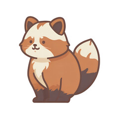 Red panda transparent, cute, simple icon, PNG, can be easily used.