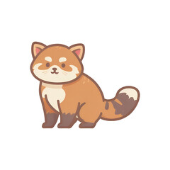 Fototapeta premium Red panda transparent, cute, simple icon, PNG, can be easily used.