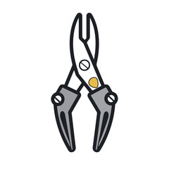 Vector illustration of pliers in a simple, minimalist style. Ideal for tools, repair, construction, and DIY-themed projects.