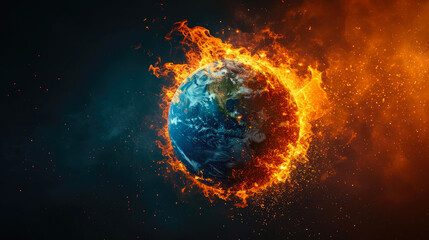 Fototapeta premium Burning Earth: Climate Crisis Visual