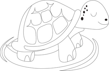 cute tortoise coloring page for kids