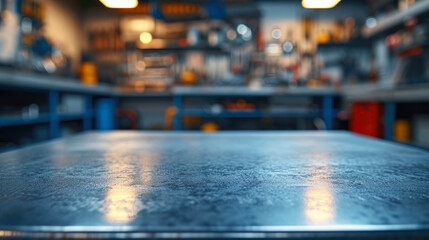 Auto Repair Tools on Metal Table Background