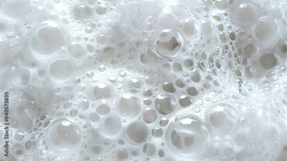 Poster a topdown view of a dense and fluffy mass of bubbles resembling a soft white cloud and dotted with t