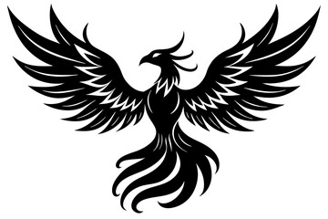 phoenix bird silhouette vector illustration