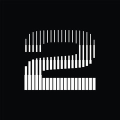 Number 2 with Abstract Line Pattern