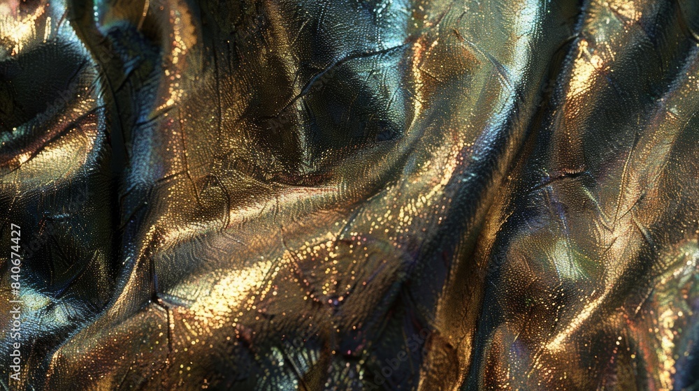 Poster a uniform sheen catching the light in different angles and creating a metallic shimmer
